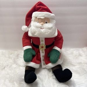 Hallmark Santa Claus North Pole Snowflake Plush Embroidered Sewn Eyes